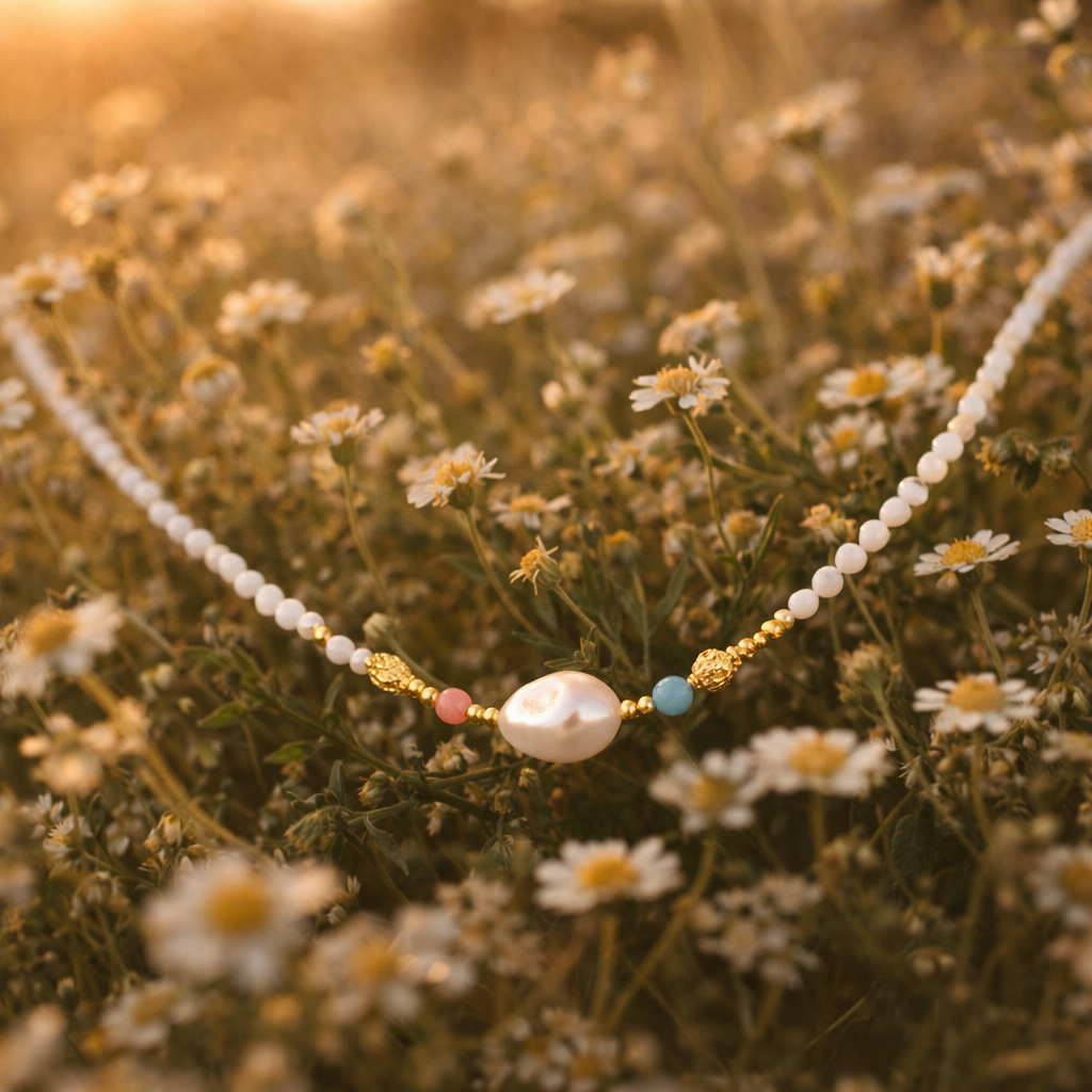 Heirloom Pearl  & Vermeil Garden Necklace